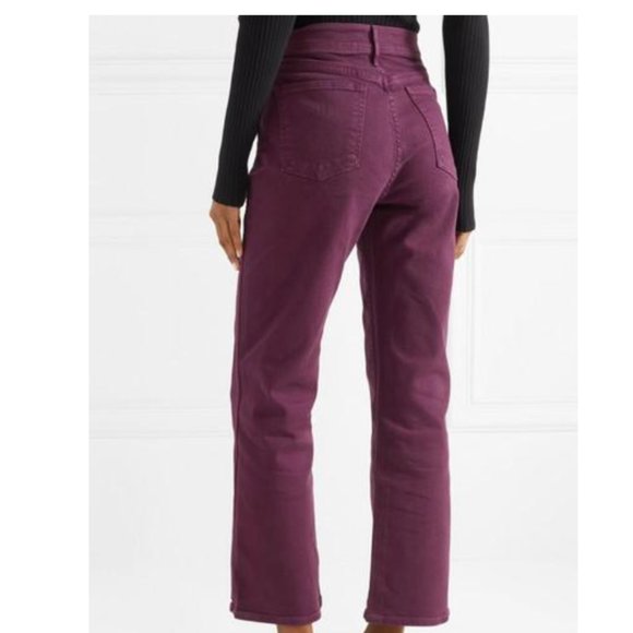 3x1 NYC Burgundy Wide Leg Jeans - Picture 2 of 5